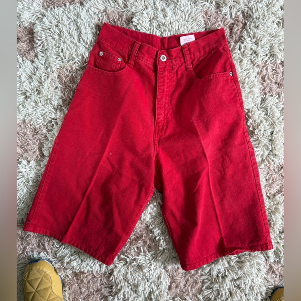 Steel Vintage Red Jean Shorts